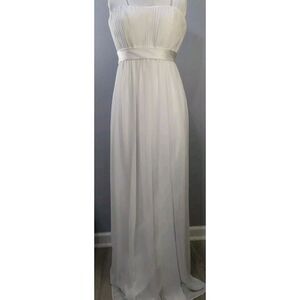 Alescia Couture Style 872 Bella Chiffon White Strapless Size 6 Formal Dress 438